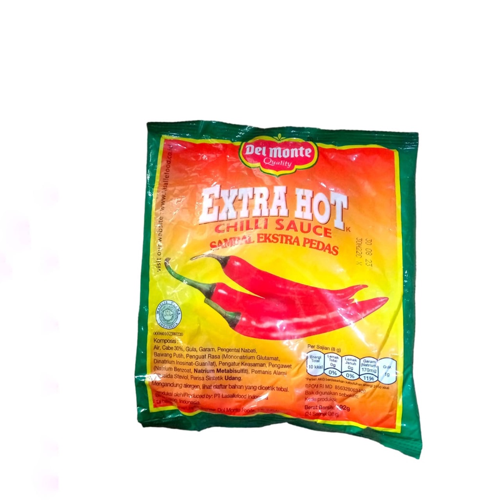 

SAOS SAMBAL EXTRA PEDAS DELMONTE SACHET ISI 24 SACHET