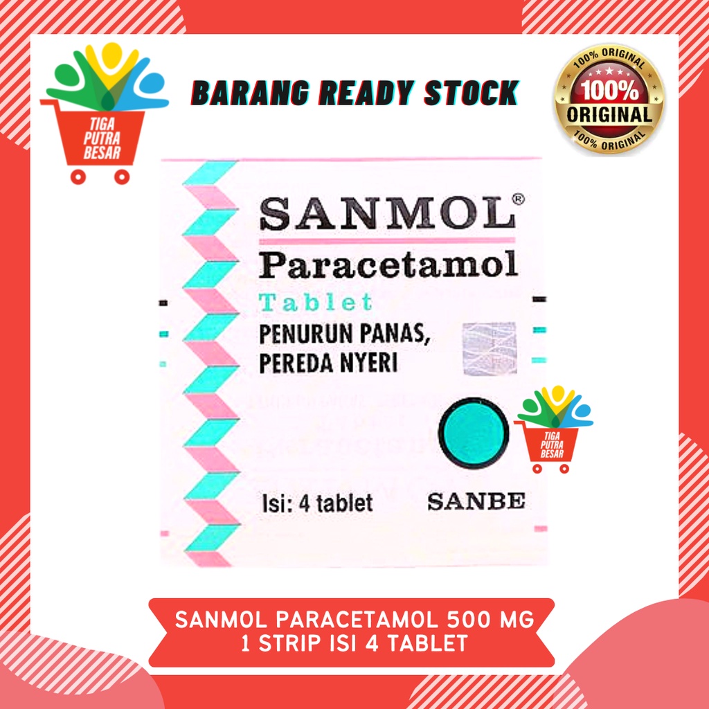 SANMOL PARACETAMOL 500 MG 1 STRIP ISI 4 TABLET