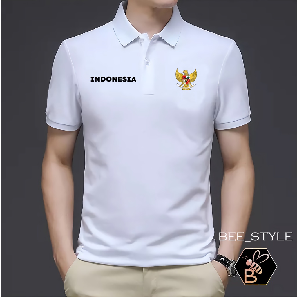 Kaos Kerah Pria Logo Garuda INDONESIA / Kaos Polo Garuda INDONESIA / Kaos Pria Polo Shirt