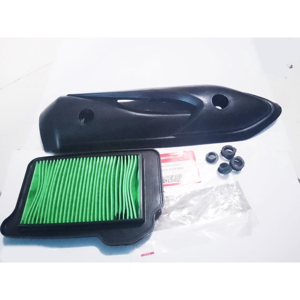 Paket Murah Filter Udara + Cover Knalpot Honda Beat Karbu 2008-2012 Carbon-Karbon Tutup-Tameng-Pelindung Kenalpot