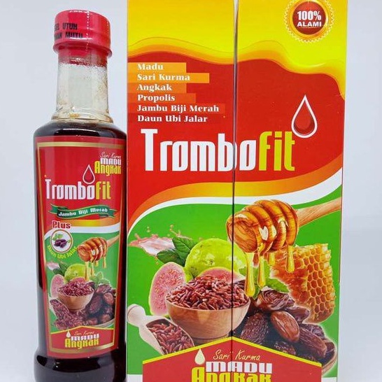 TROMBOFIT Sari kurma Madu ANGKAK Propolis JambuBiji Plus Daun Ubi Jalar 460ml