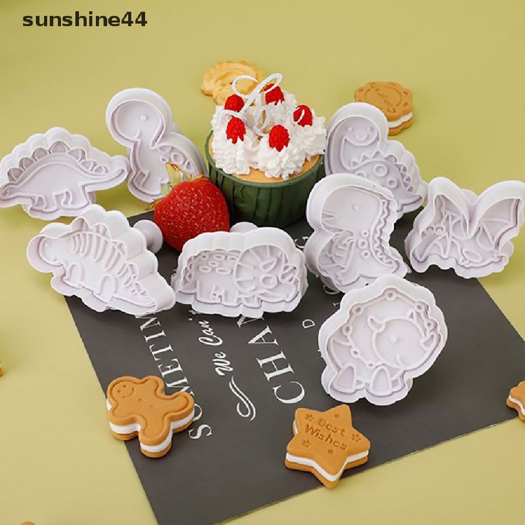 Sunshine 4pcs Cetakan Pemotong Adonan Kue Cookie Desain Dinosaurus