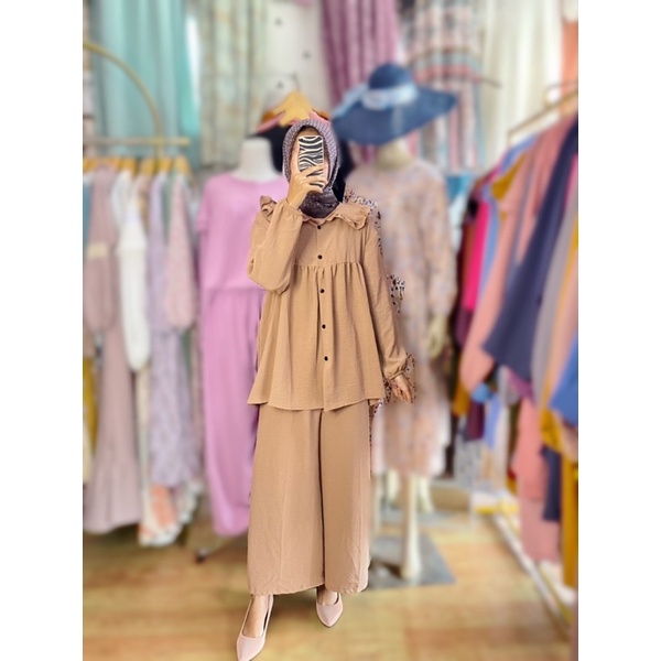 one set wanita / baju setelan kekinian/ setelan wanita crinkle  /One set rayon crinkle ld120 / setelan rayon Jumbo / Setelan Wanita / One set Jumbo / setelan wanita kekinian