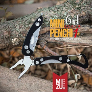MIZU MINIPENCHI-ICHI 6in1 Stainless Pocket Pliers & Pocket Knife Portable Folding Pliers Pisau Saku Tang Lipat Serbaguna