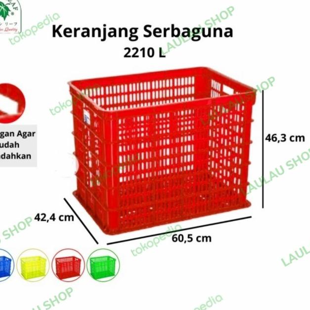 

BOX CONTAINER GREEN LEAF 2210 L / KERANJANG INDUSTRI UNTUK SPARE PART