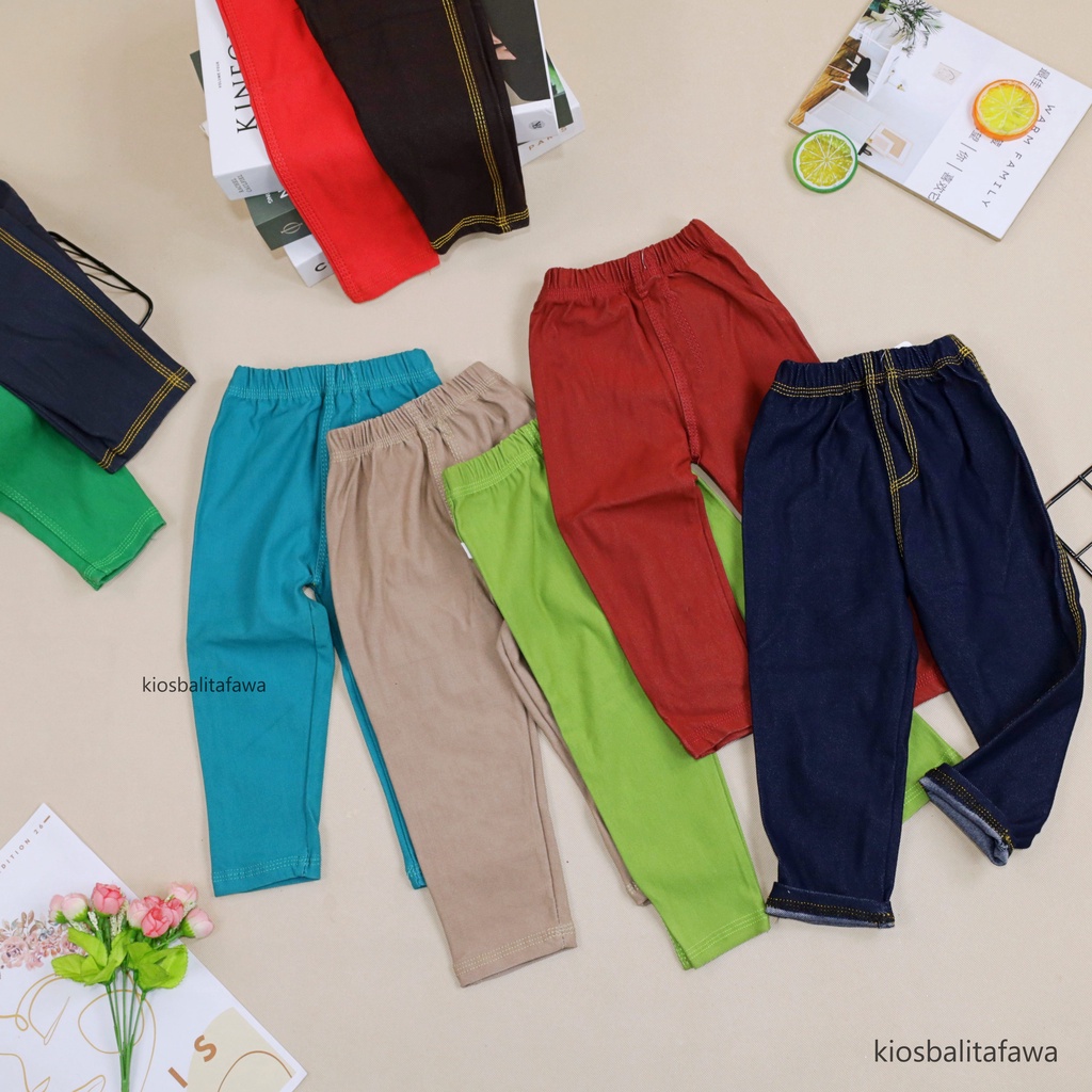 Legging Jeans Uk. Tanggung 9-10 Tahun / Celana Panjang Ketat Tebal Anak Laki Perempuan Polos Murah