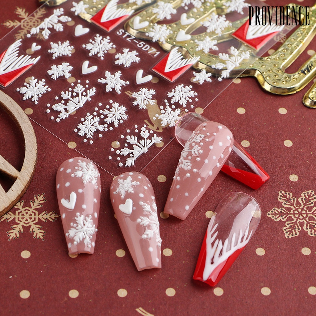 Providence Stiker Kuku 3d Motif Natal Untuk Nail Art DIY