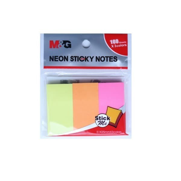 Memo Tempel / Neon Sticky Notes 100sheets x 3Colors - M&amp;G Ys-186