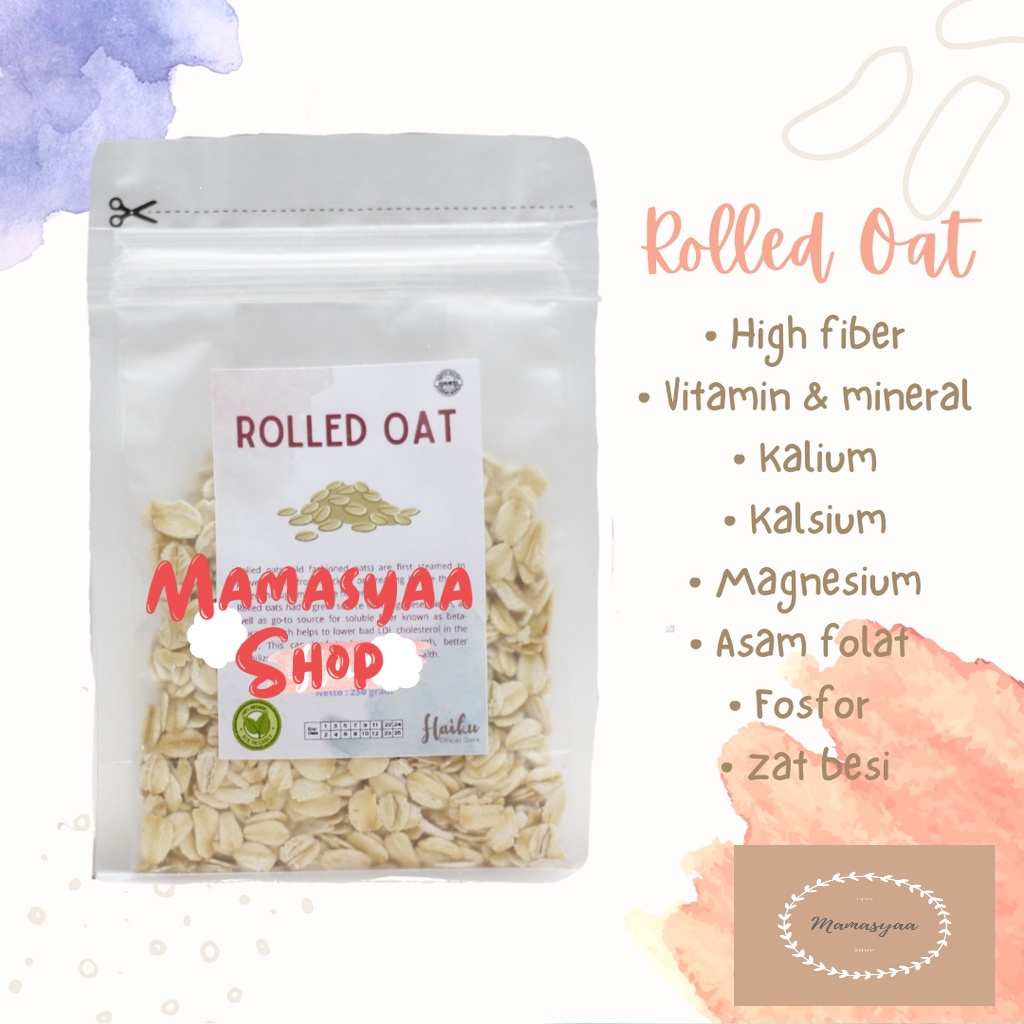 

Rolled Oat Organik Premium Quality / Gandum Utuh / Gandum Kasar / Oatmeal 100 gram