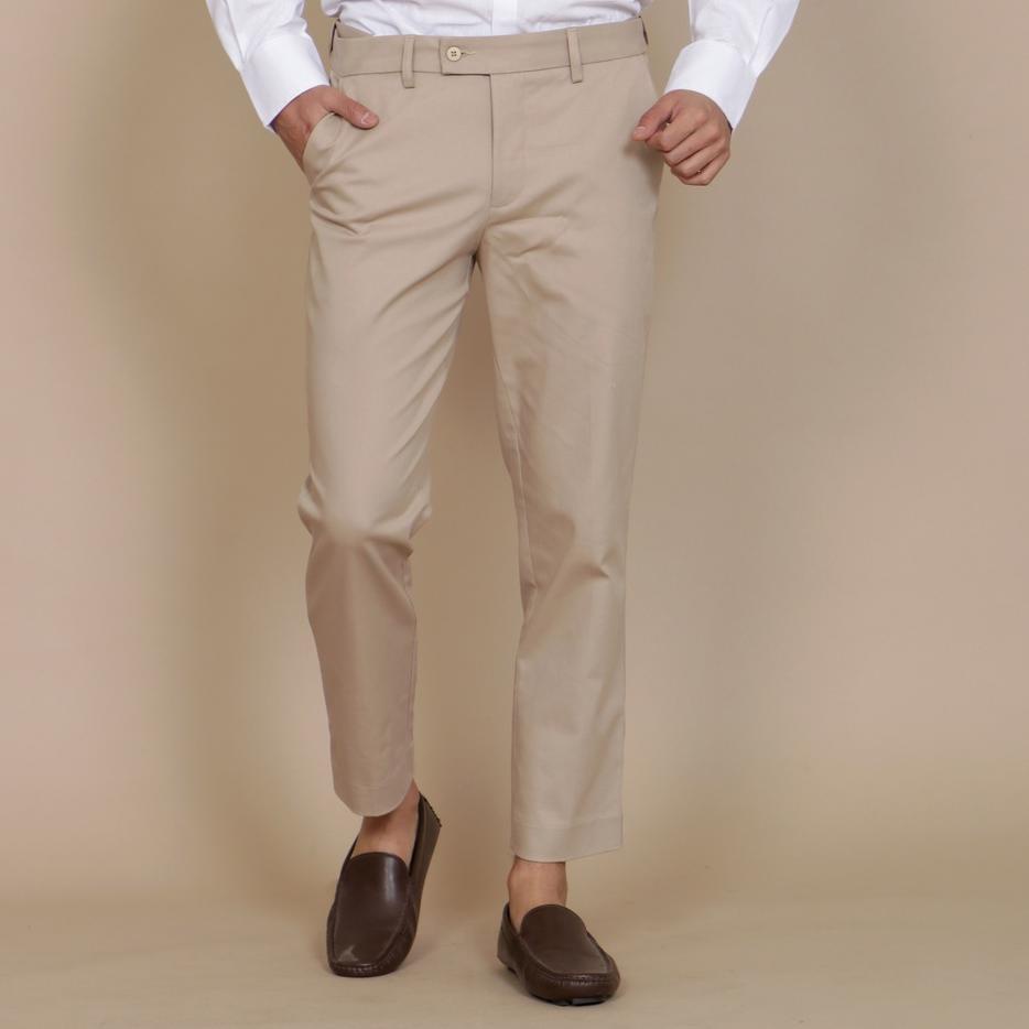 Stok Terbatas BlueButton Smart Chino Ankle Pants Kekinian SLIM FIT Celana Panjang Pria Casual Formal