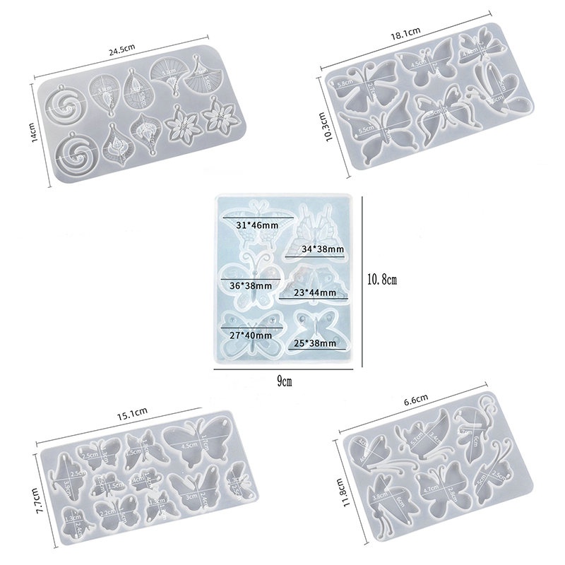 Butterfly Cetakan Silikon Epoksi Bentuk Kupu-Kupu Untuk Membuat Gantungan Kunci