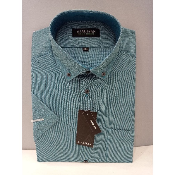 Alisan Kemeja Motif Lengan Pendek Slimfit