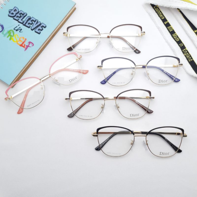 kacamata cat eye besi 607  photocromic  |kacamata wanita |Frame cat eye
