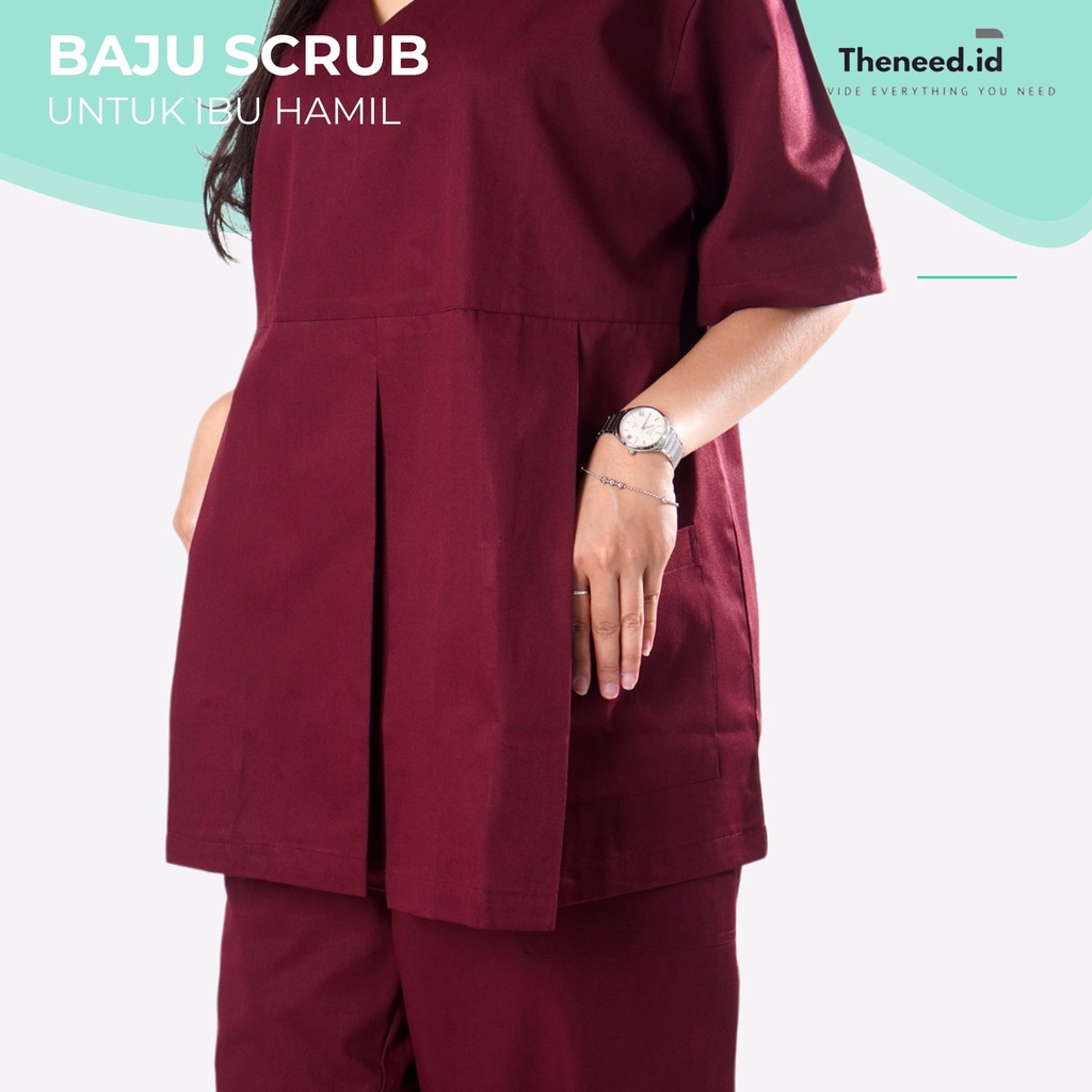 Baju OKA untuk Ibu HAMIL PREMIUM/ Baju OK/ Baju Scrub /Baju Jaga Dokter, Bidan dan Perawat lengan PA