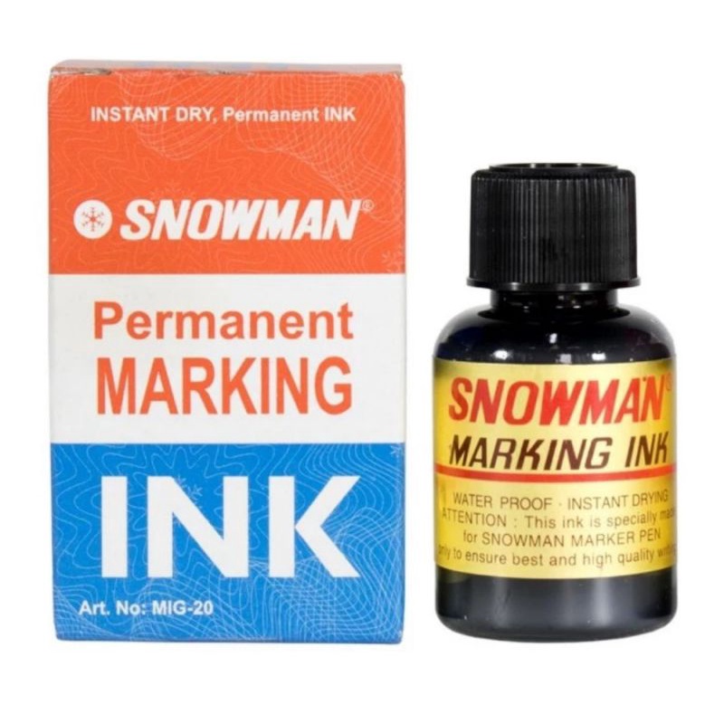

Ink Marker Snowman Permanent Warna Hitam Tinta