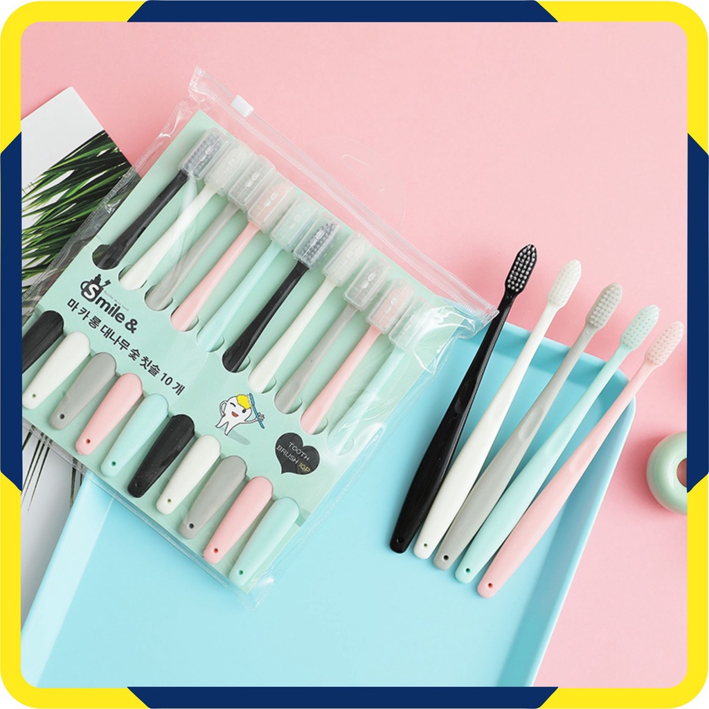 Murah Lebay S262 Sikat Gigi Dewasa 1 SET 10 Pcs / Toothbrush Double Care Sensitive Soft Sweet