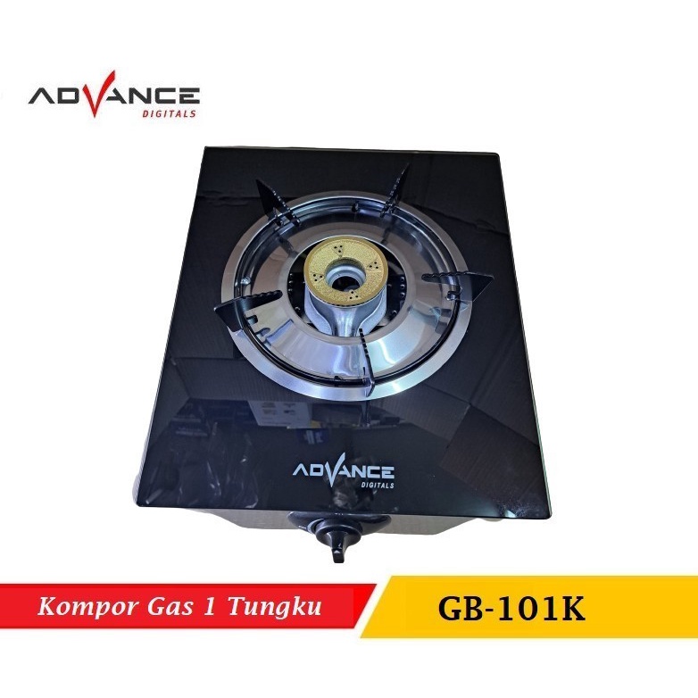 Advance Kompor Gas Kaca 1 Tungku GB101K Api Biru Premium Quality / Kompor Tempered Glass