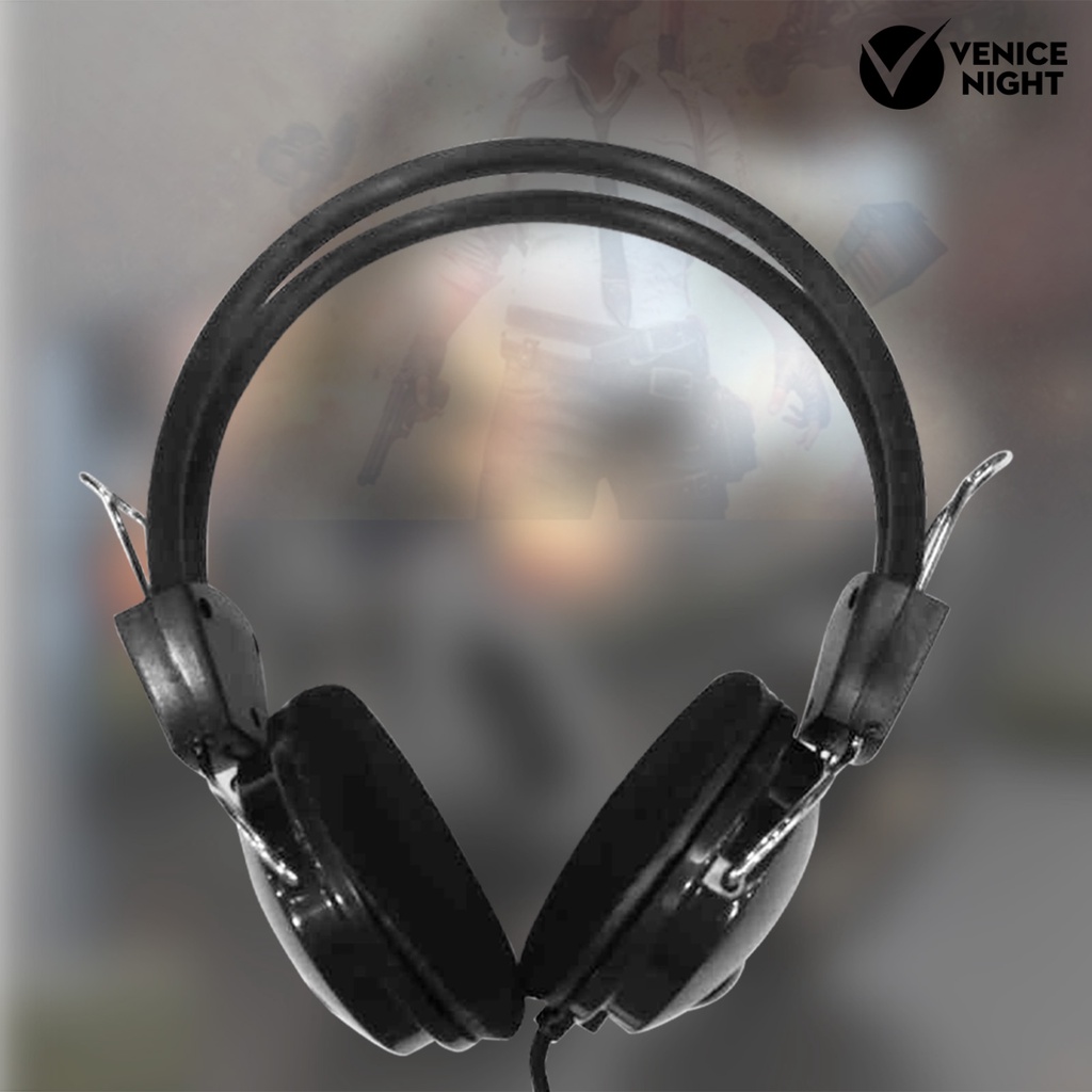 (VNEP) (Berkabel) 3.5mm Universal Noise Cancelling Head-mounted Headset Headphone dengan Mic untuk Komputer