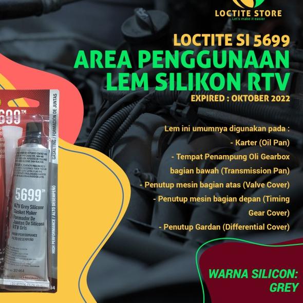

LEM SILIKON GASKET RTV UNTUK PAKING DAN RADIATOR LOCTITE SI 5699 80ML