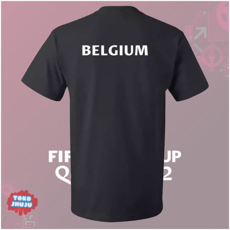 Baju Kaos Piala Dunia World Cup 2022 Team Belgium DEPAN BELAKANG