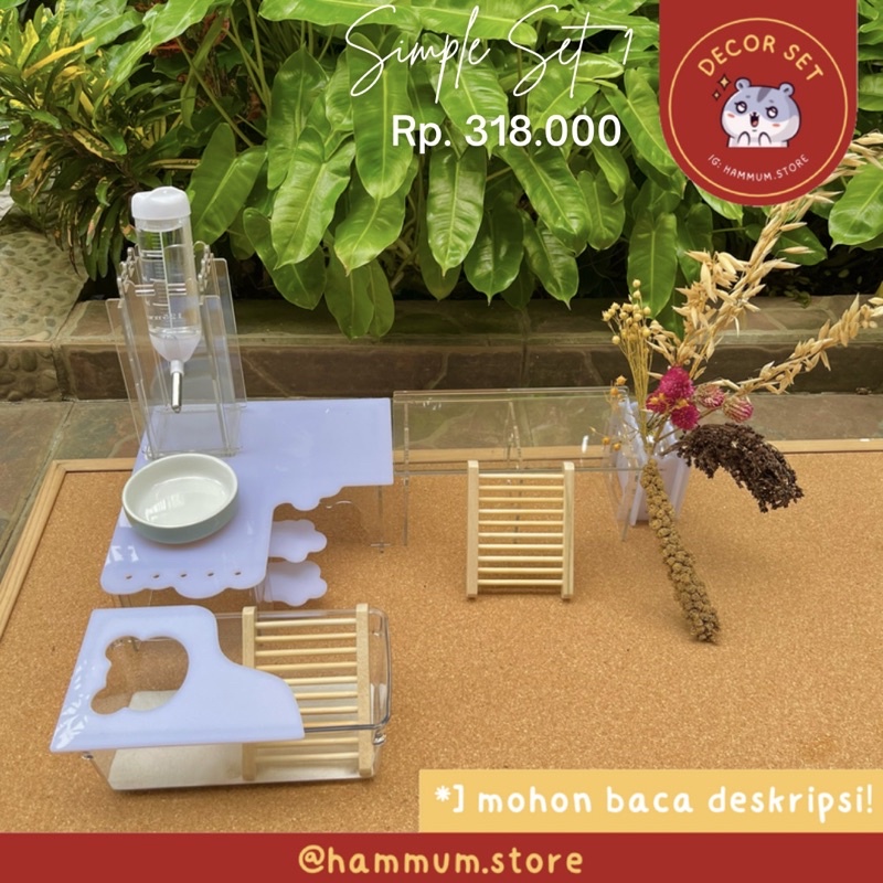Set Kandang Hamster Kandang Akrilik Hamster Acrylic Hamster Cage Rumah Hamster Dekorasi Kandang