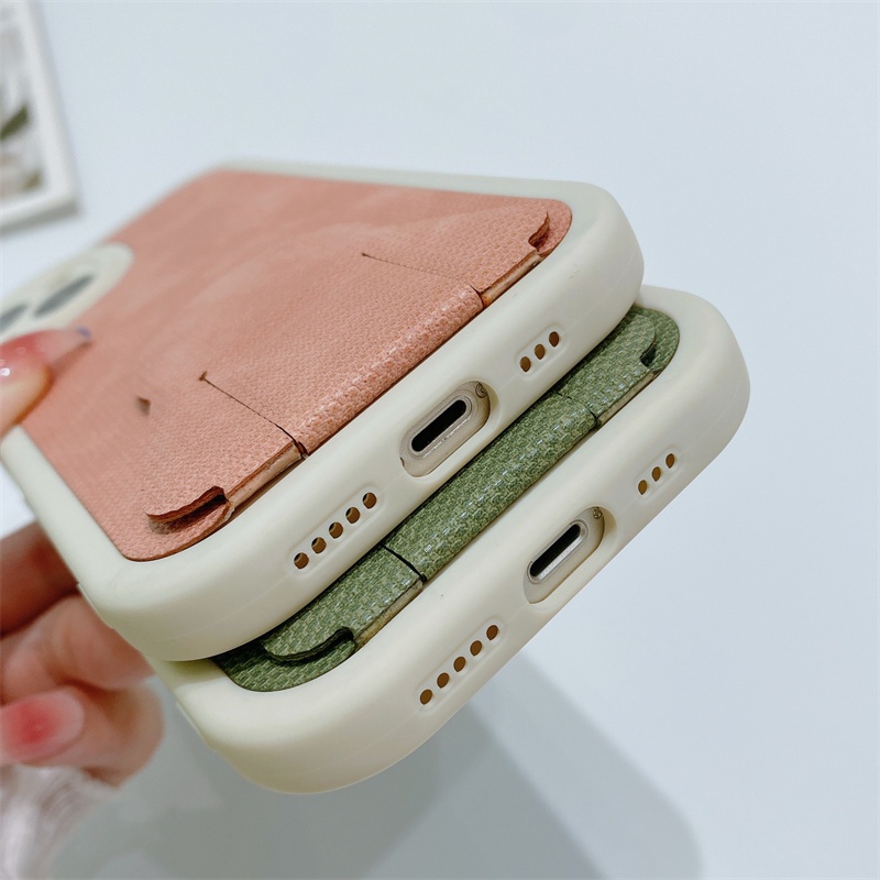 Soft Case Bahan TPU Kulit Dengan Bracket Magnetik Untuk iPhone 11 12 Pro X XS Max XR Se20 7 8 Plus