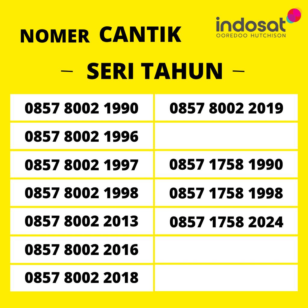 NOMOR CANTIK INDOSAT SERI TAHUN