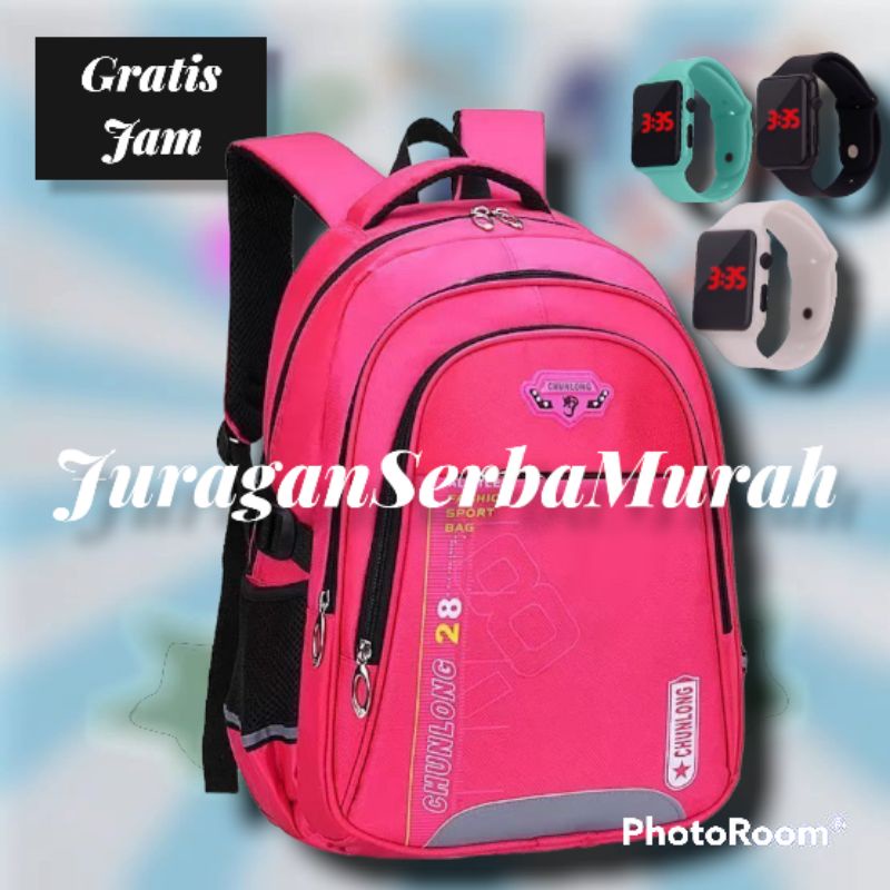 Tas Ransel Sekolah Unisex Ukuran Besar Murah