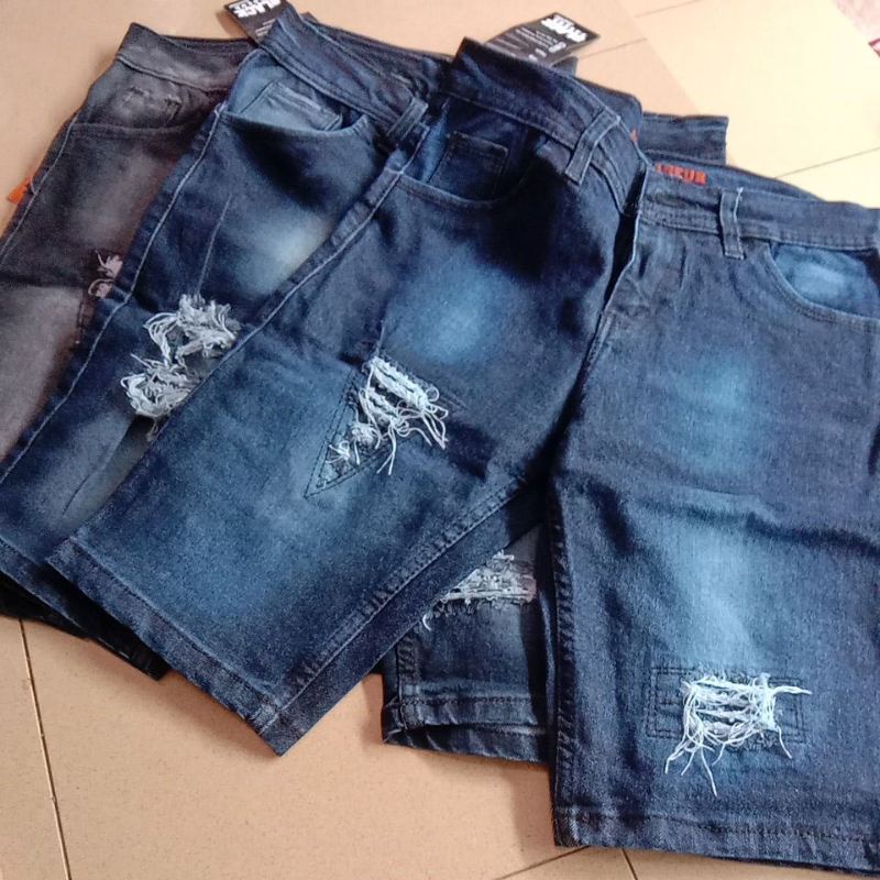 celana jeans pendek model sobek² distro