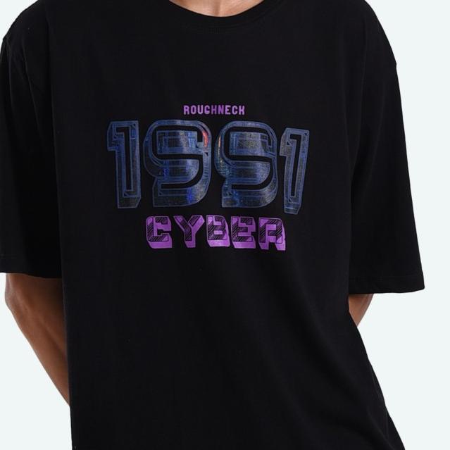 Roughneck T416 Black Cyber Crew Tshirt - L, Black