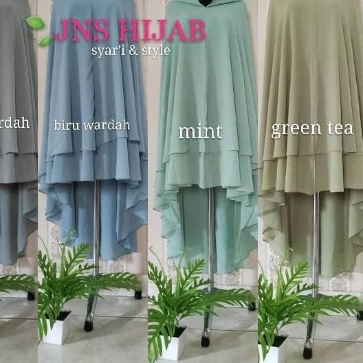 PREMIUM Hijab 2 Layer Ceruti Jumbo Khimar Syari SOFT PAD ORI JNS