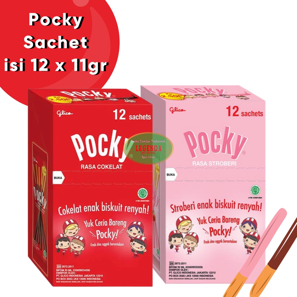 

Pocky Single Pack Sachet isi 12 x 11gr strawberry chocolate