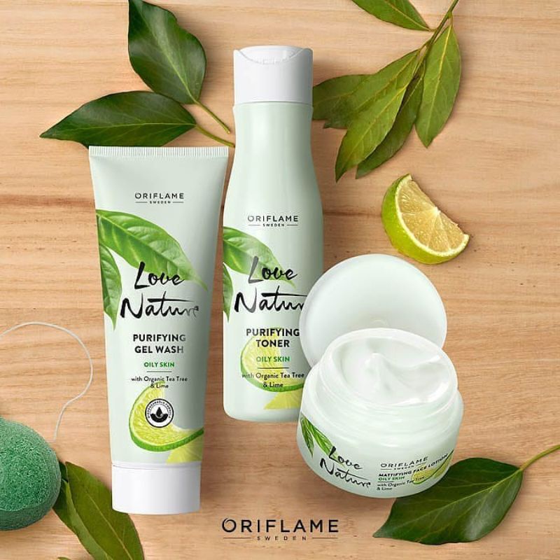 Love Nature Purifying Gel Wash/Toner/Face Lotion/Mask&amp;Scrub with Organic Tea Tree &amp; Lime