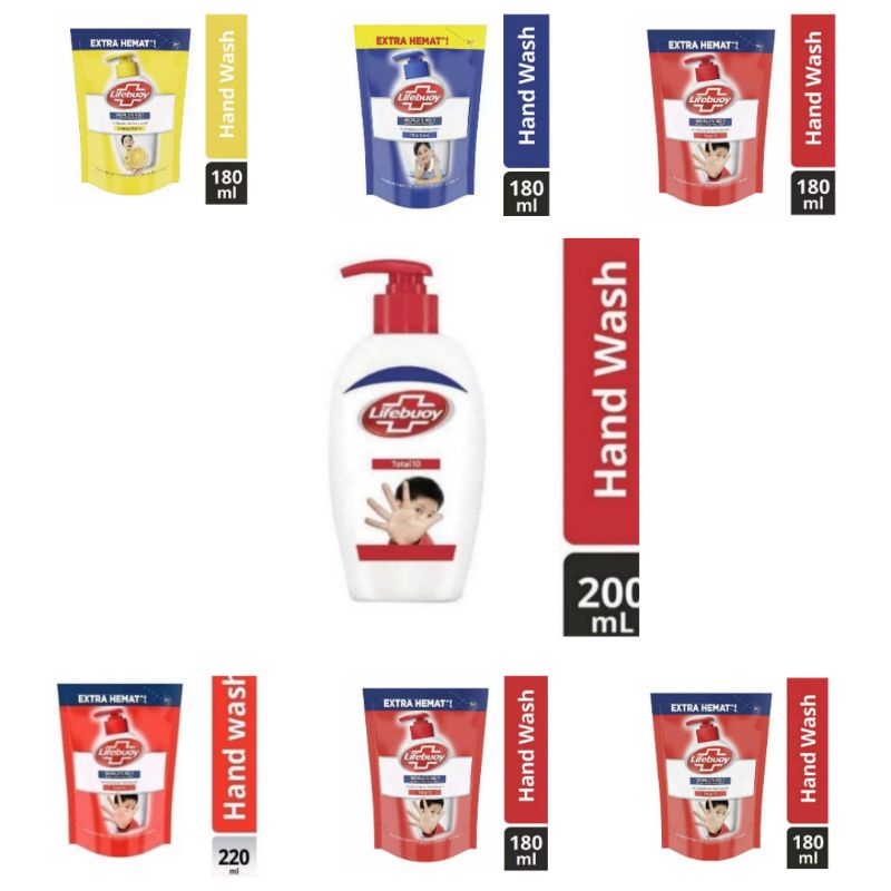 Lifebuoy Hand Wash Botol Total 10 200Ml Dan 180Ml Dan 220 ml