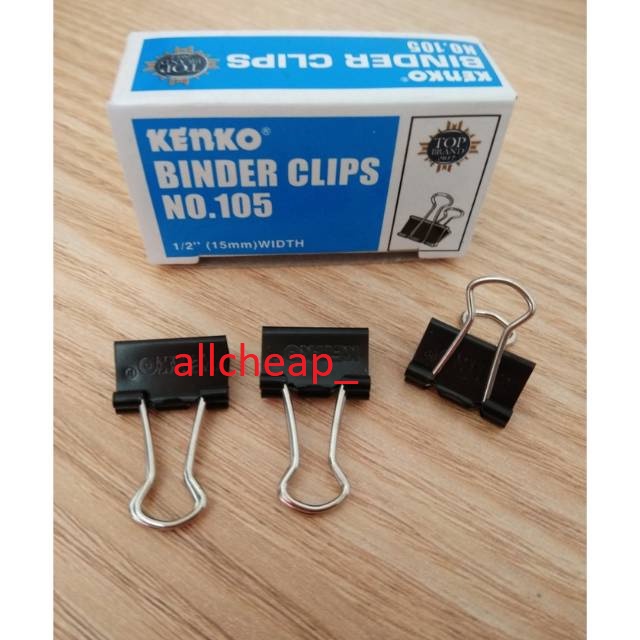 BINDER CLIPS 105 PENJEPIT KERTAS NOTA BUKU 0.5INCH 15MM JOYKO KENKO