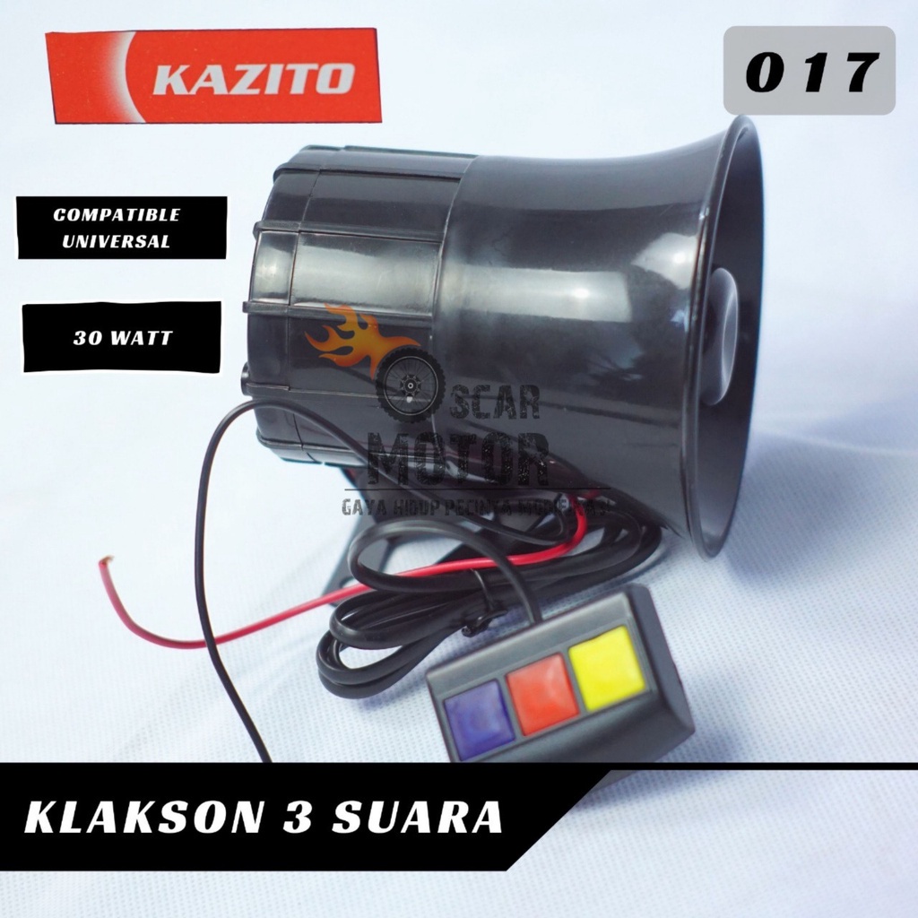 KLAKSON KAZITO TOA SIRINE 3 SUARA DASENG KLAKSON PATWAL POLISI TOURING MOTOR UNIVERSAL   By Mega_Racing