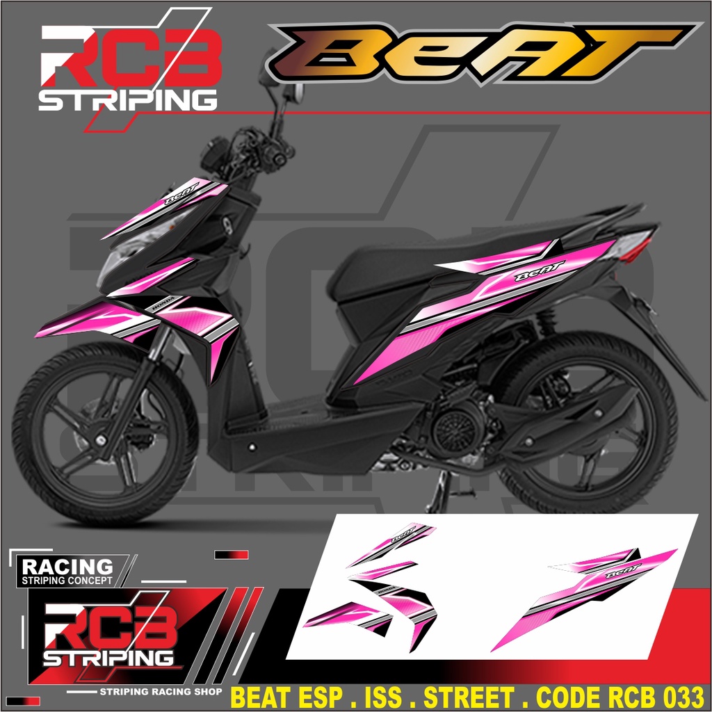 Sticker Striping Motor Beat Street / Beat Iss / Beat Fi New Terbaru - 2016 - 2019 . RCB 033