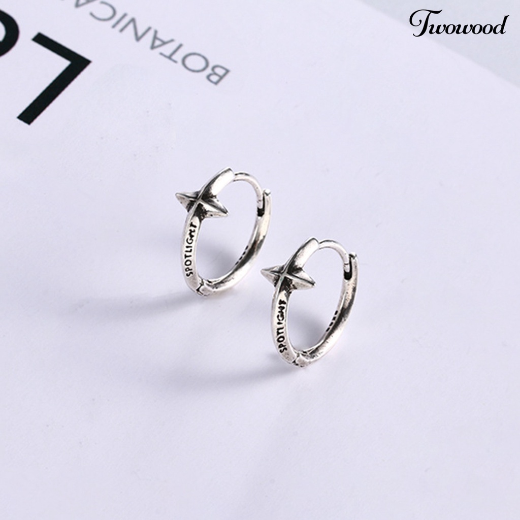 1 Pc Anting Bentuk Geometris Silang Gaya Vintage Untuk Wanita