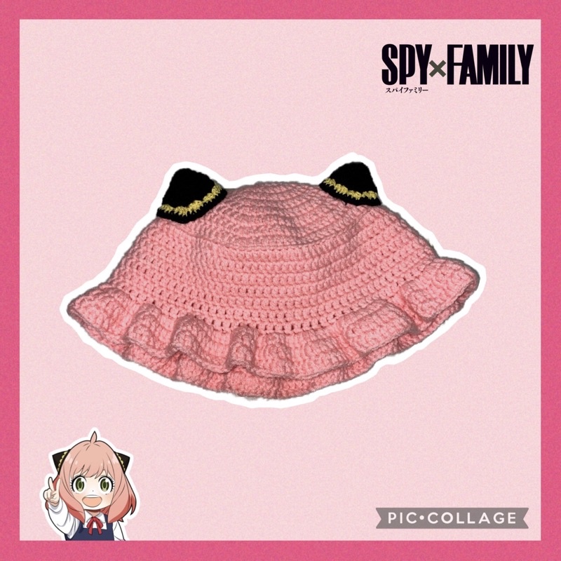 Bucket hat Anya Forger SpyxFamily | Topi rajut anya | Anime bucket hat | Custom bucket hat