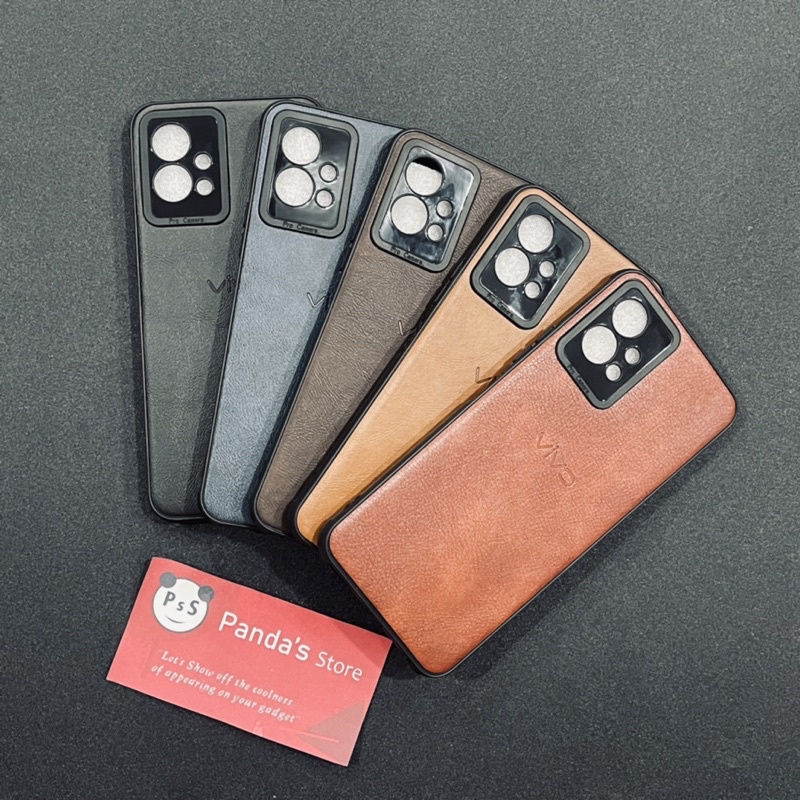 Leather Case Vivo Y75 5G / T1 5G Softcase Kulit Elegan Casing Slim Fit