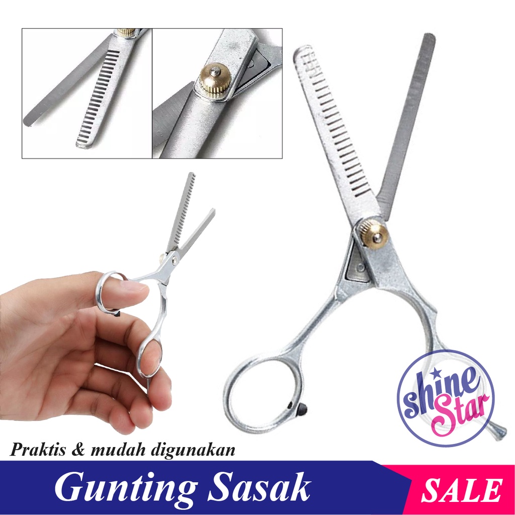 SHINE STAR - (COD) Gunting Rambut Sasak Stainless Steel Hairdressing Desain Gerig