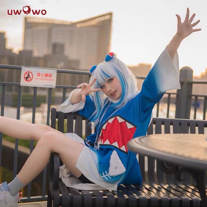 ✨READY✨ Uwowo - Gawr Gura Costume Cosplay Hololive Vtuber