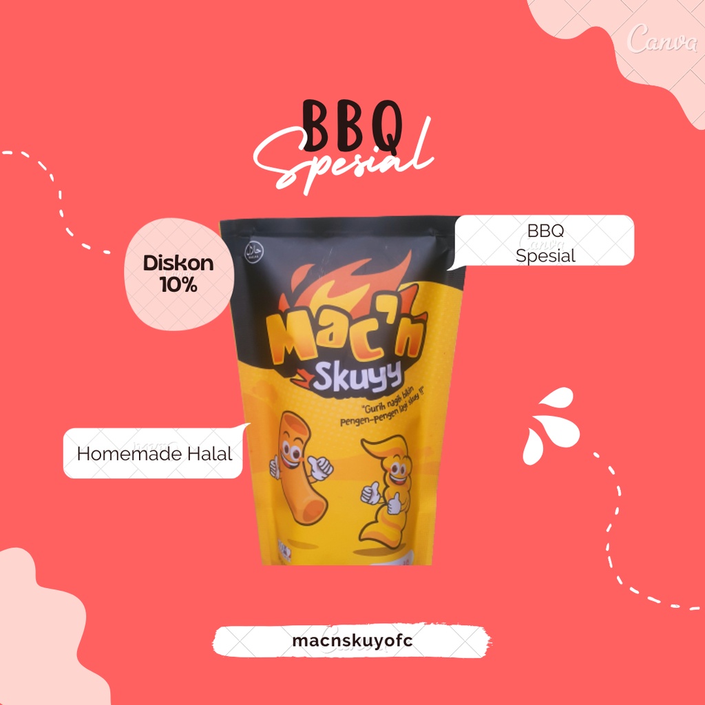 

Mac 'n Skuyy [BBQ] - Makaroni Premium Aneka Rasa (125 gr) - Homemade