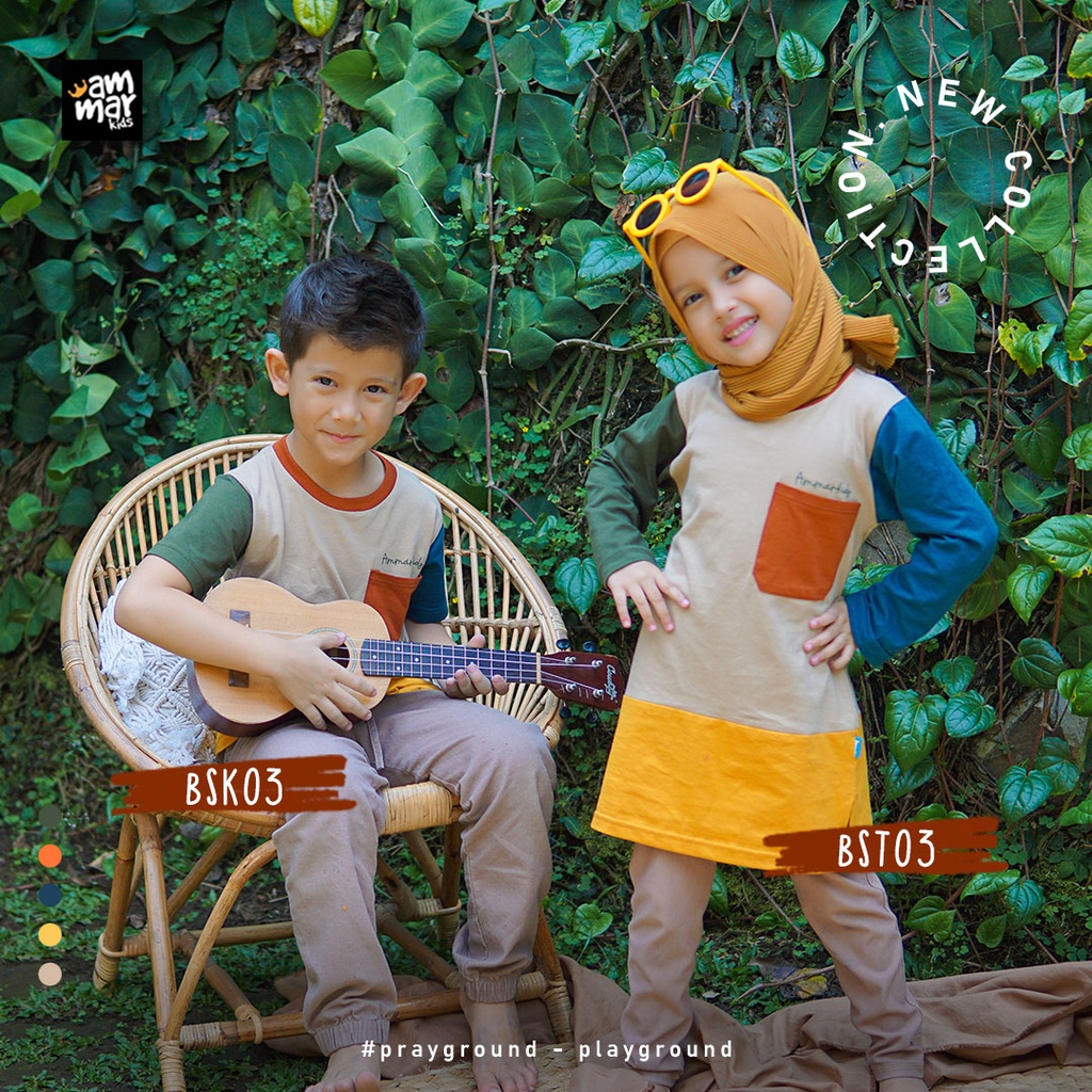 Kaos Anak Couple Laki Laki perempuan Ammar Kids Bumi Earth Series  3 12 Tahun Kualitas Premium Distro