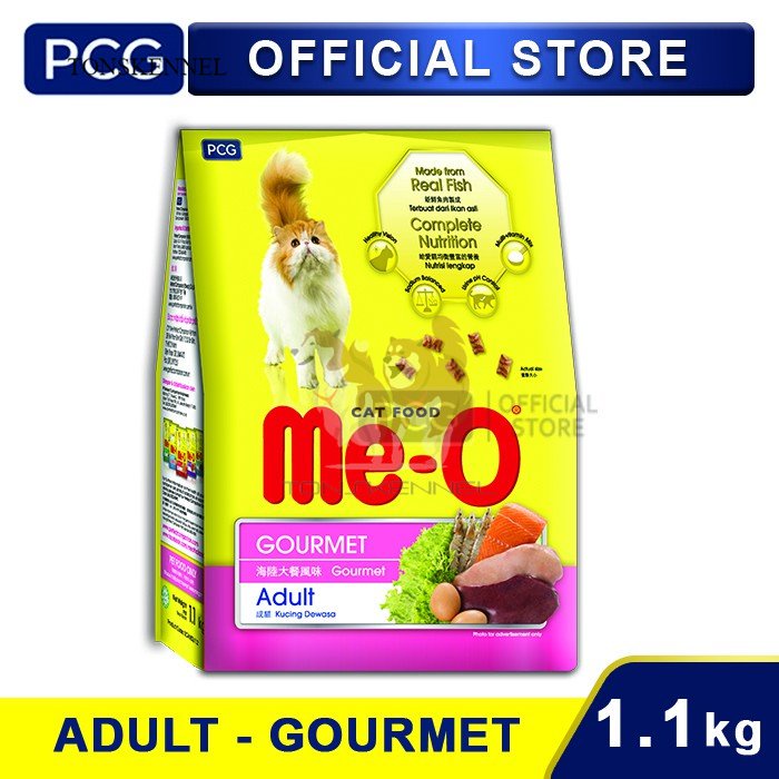 Me-O Dry Cat Food Gourmet Flavor 1.1 kg MEO Makanan Kucing Ras Anakan Anak Kering Pelet Dry