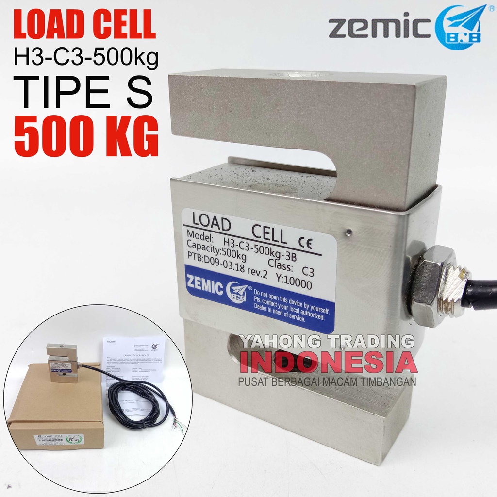 Load Cell ZEMIC H3 C3 500kg Tipe S Loadcell Sensor Berat Timbangan Digital