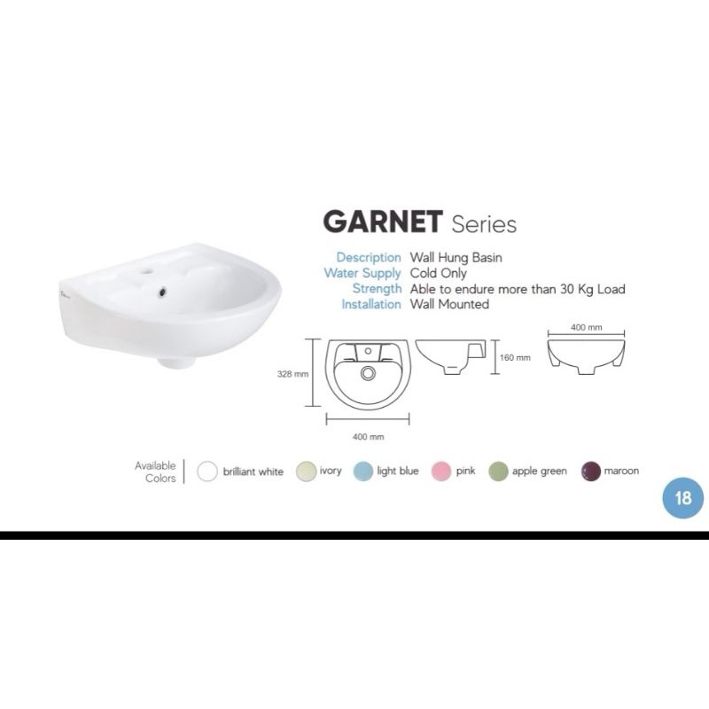 Wastafel Garnet Trilliunware Maroon