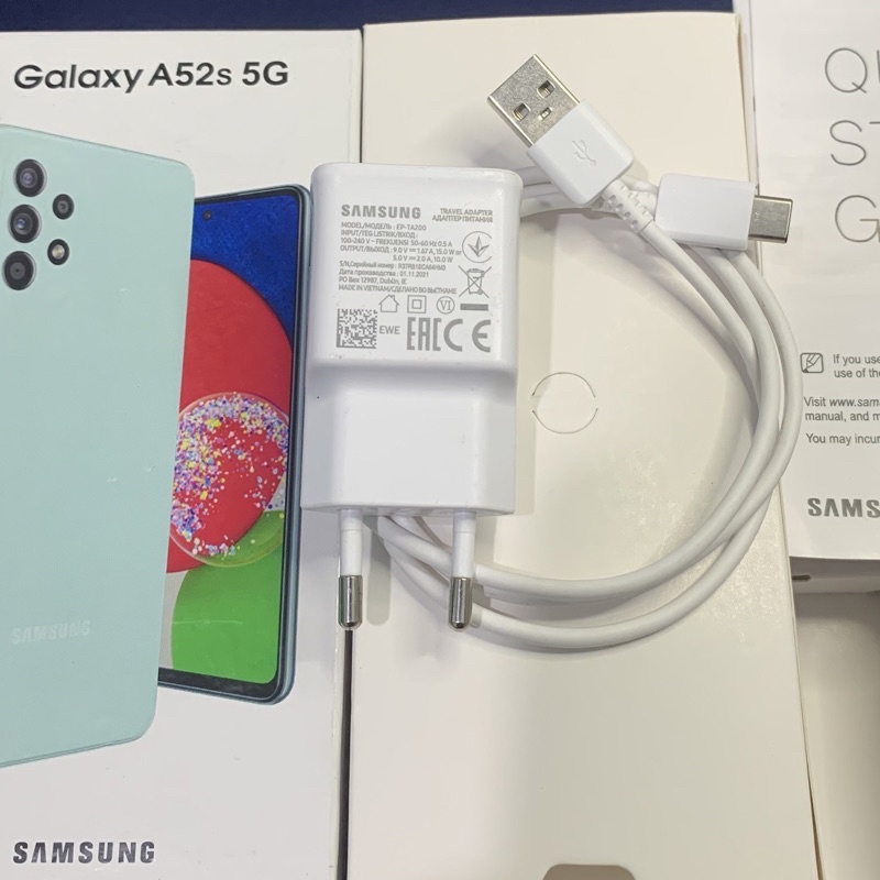 Charger Samsung Original A52 5G Bawaan Hp Garansi 2 Bulan 15 Watt Fast Charging Tipe C