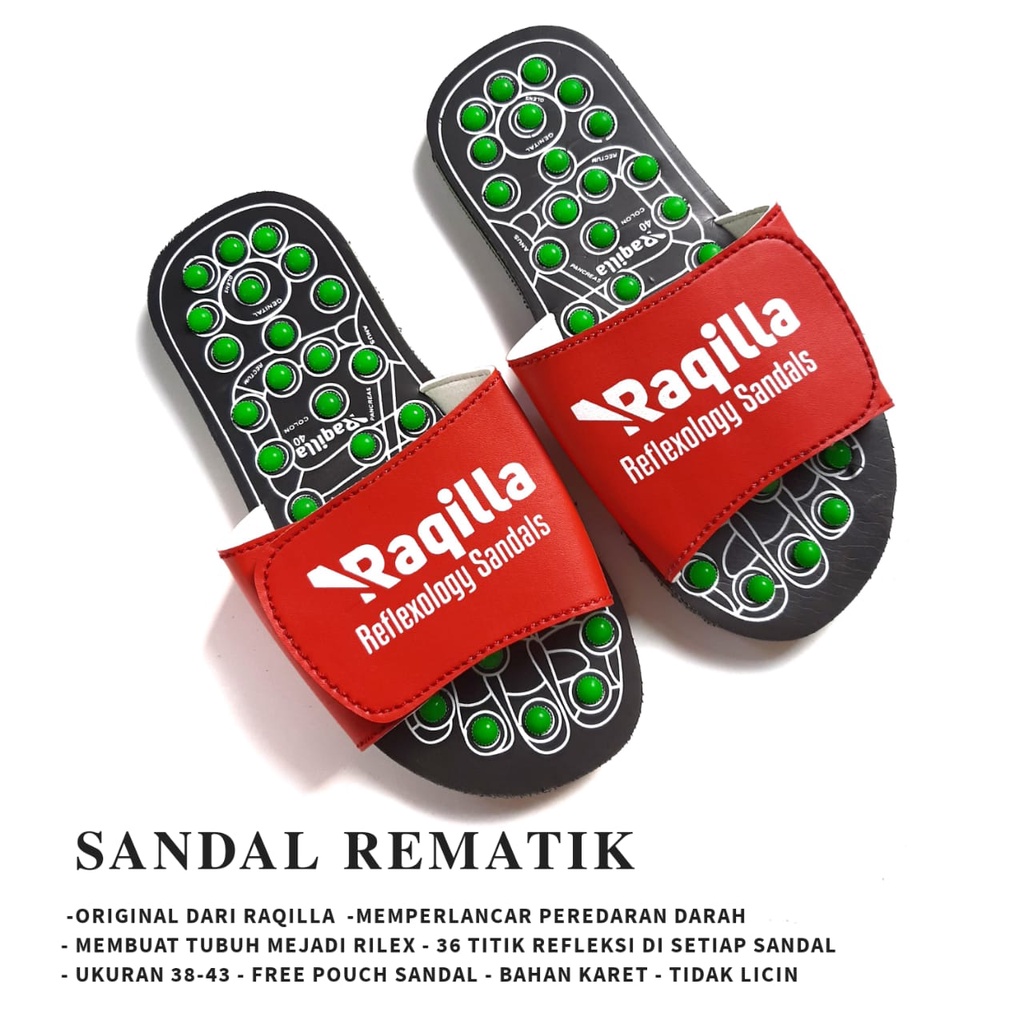 Sandal refleksi sandal rematik selop hijau merah raqilla 24151195
