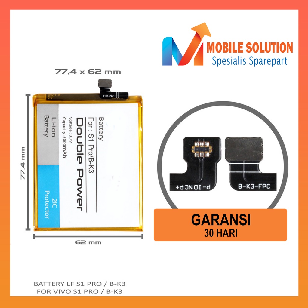 Grosir Baterai Vivo S1 Pro / Baterai Vivo B-K3 Garansi 1 Bulan + Packing